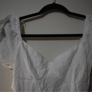 White Puff Sleeve Off The Shoulder Dress